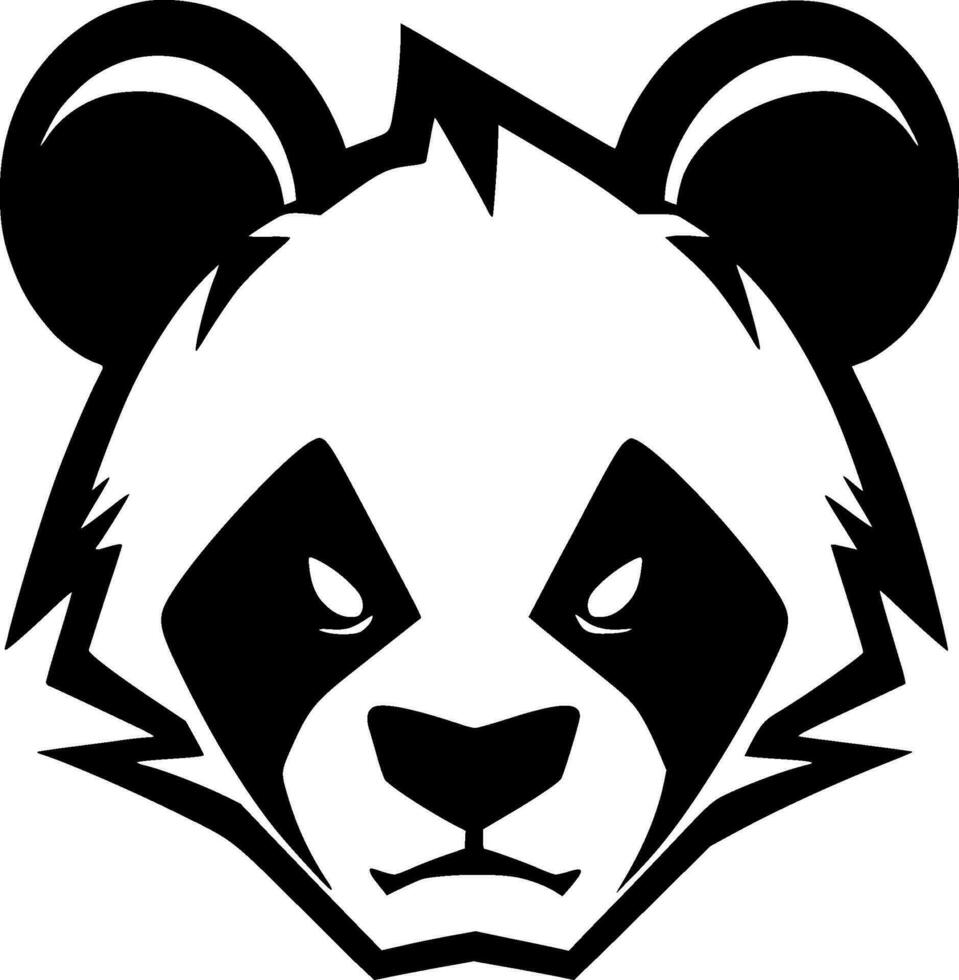 Panda, Black and White Vector illustration