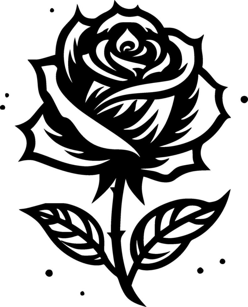 Rose, Minimalist and Simple Silhouette - Vector illustration