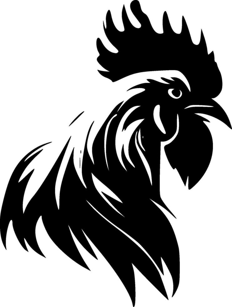 Rooster, Minimalist and Simple Silhouette - Vector illustration