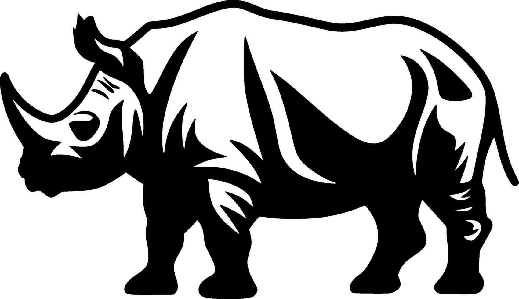 Rhinoceros, Minimalist and Simple Silhouette - Vector illustration