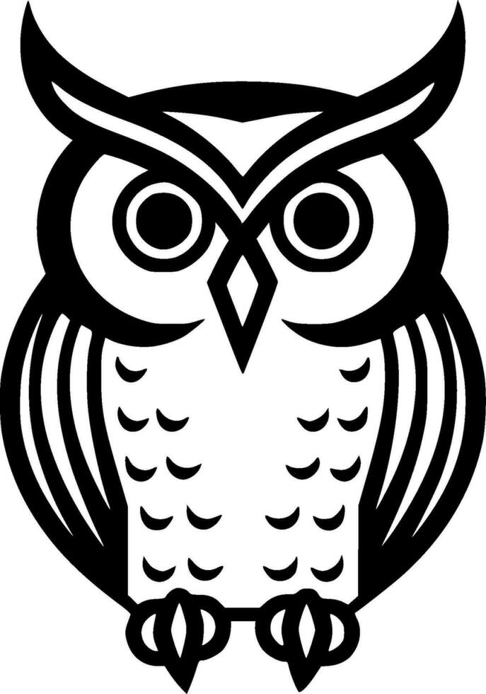 Owl, Minimalist and Simple Silhouette - Vector illustration