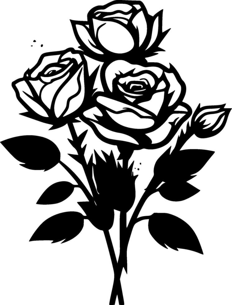 Roses - Minimalist and Flat Logo - Vector illustration