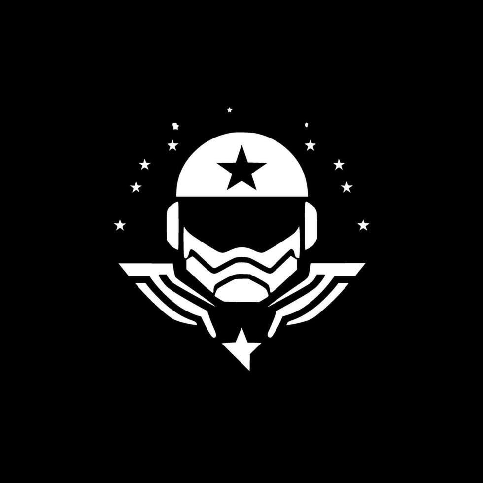 militar - negro y blanco aislado icono - vector ilustración