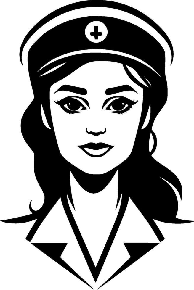 enfermero - minimalista y plano logo - vector ilustración
