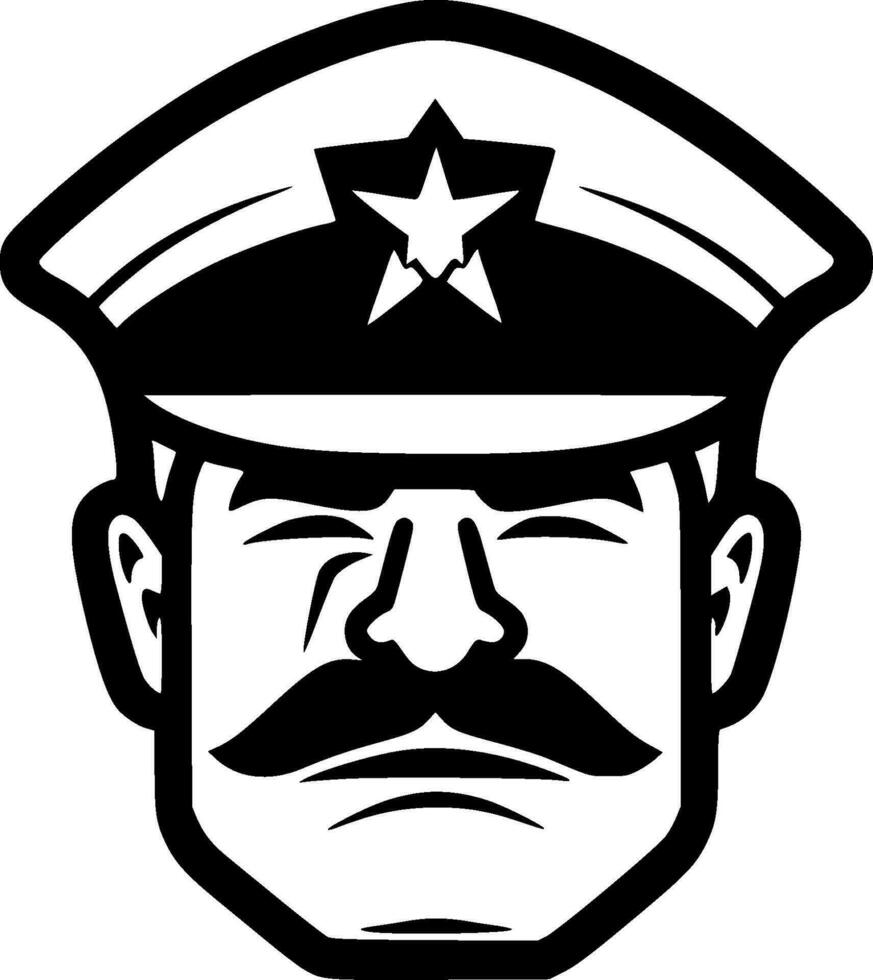 Military, Black and White Vector illustration