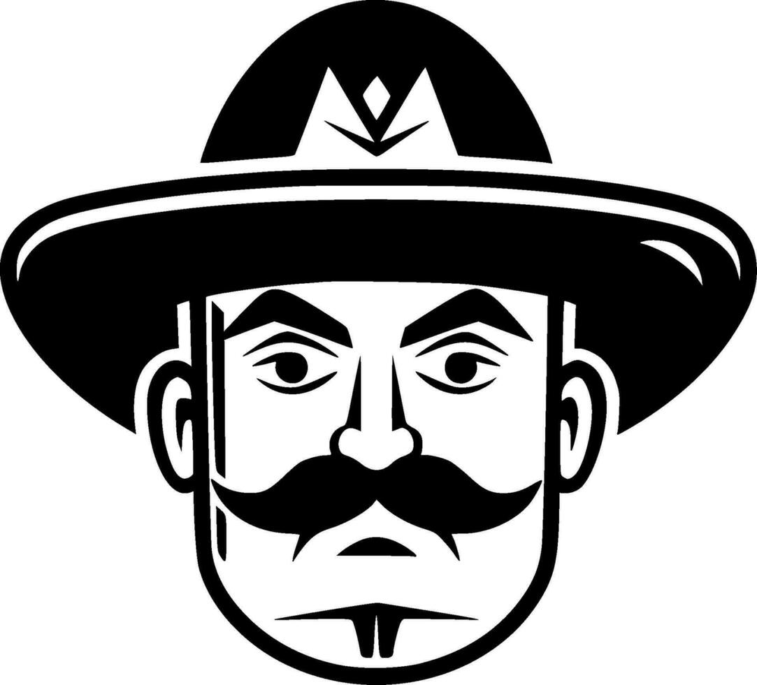 mexicano, minimalista y sencillo silueta - vector ilustración