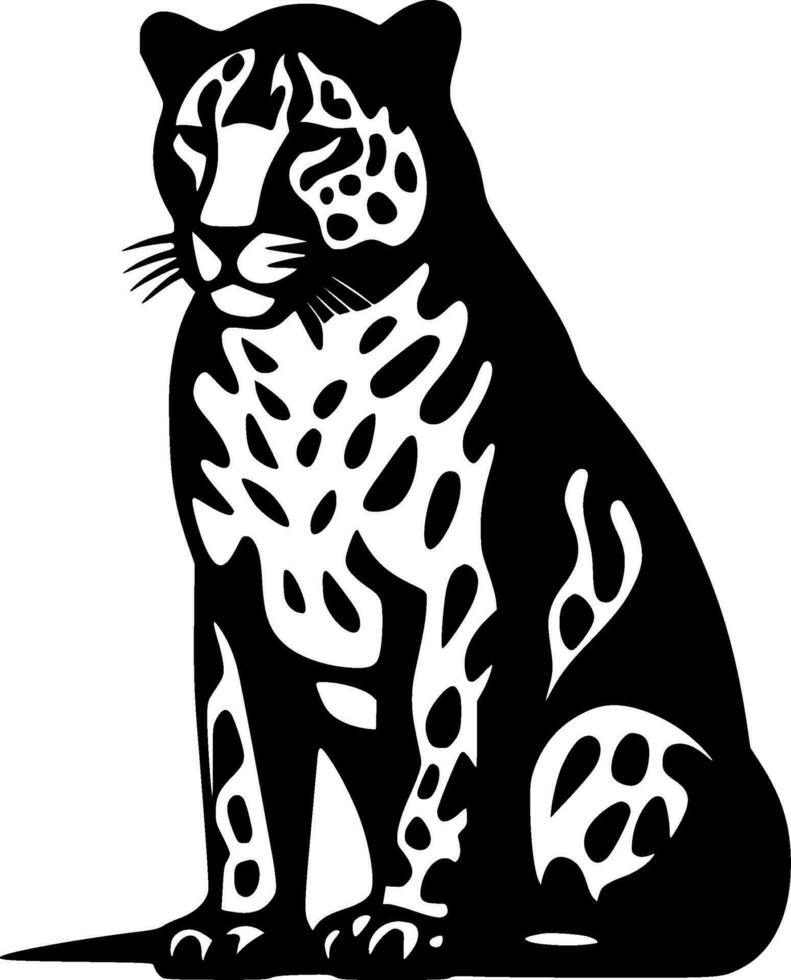 Leopard, Black and White Vector illustration
