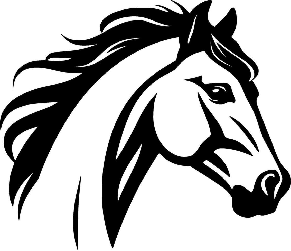 Horse - Black and White Isolated Icon - Vector illustration