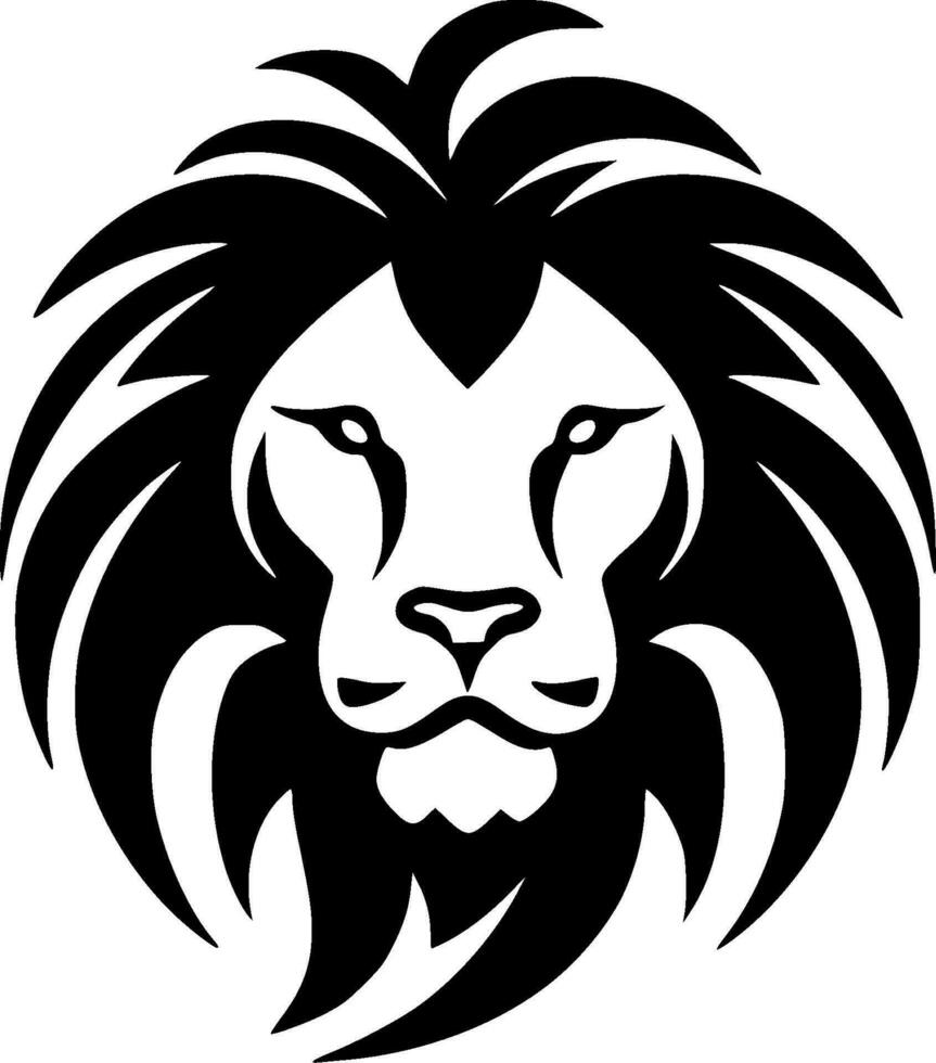 Lion - Black and White Isolated Icon - Vector illustration
