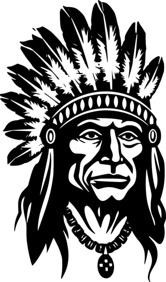 Indian Chief - Minimalist and Flat Logo - Vector illustration