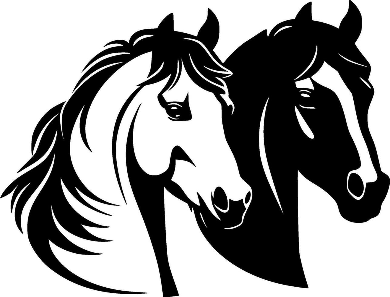 Horses - Minimalist and Flat Logo - Vector illustration