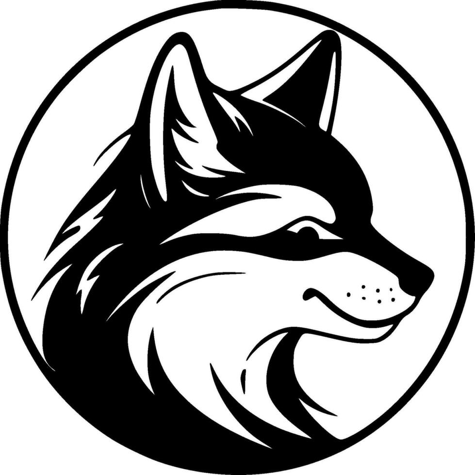 Fox, Black and White Vector illustration