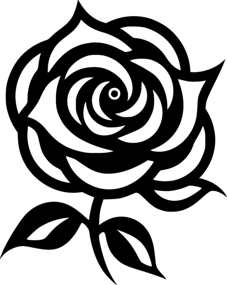 Flower, Black and White Vector illustration