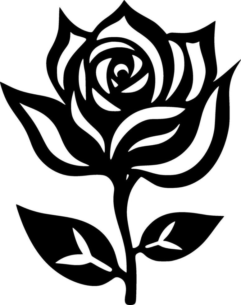 Flower - Black and White Isolated Icon - Vector illustration