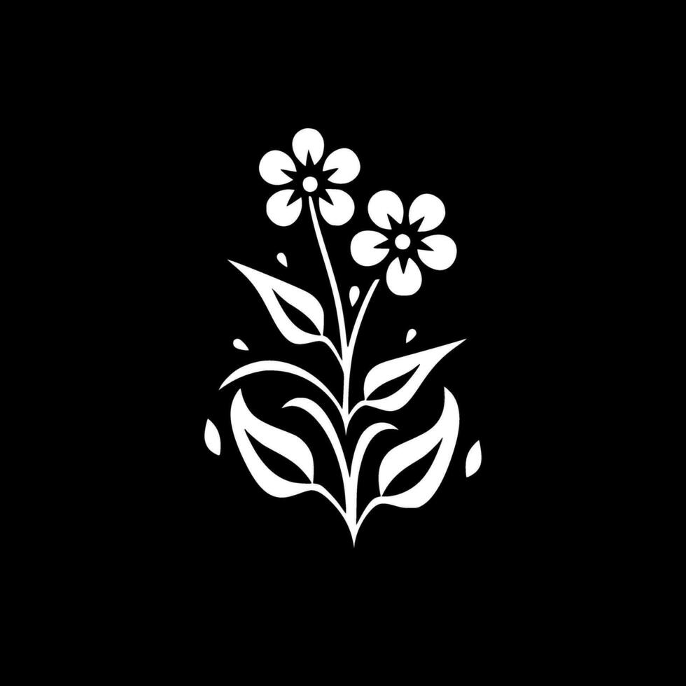 Flower, Black and White Vector illustration