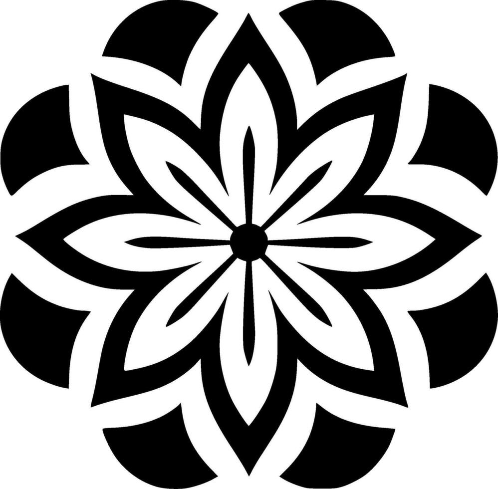 Flower - Black and White Isolated Icon - Vector illustration