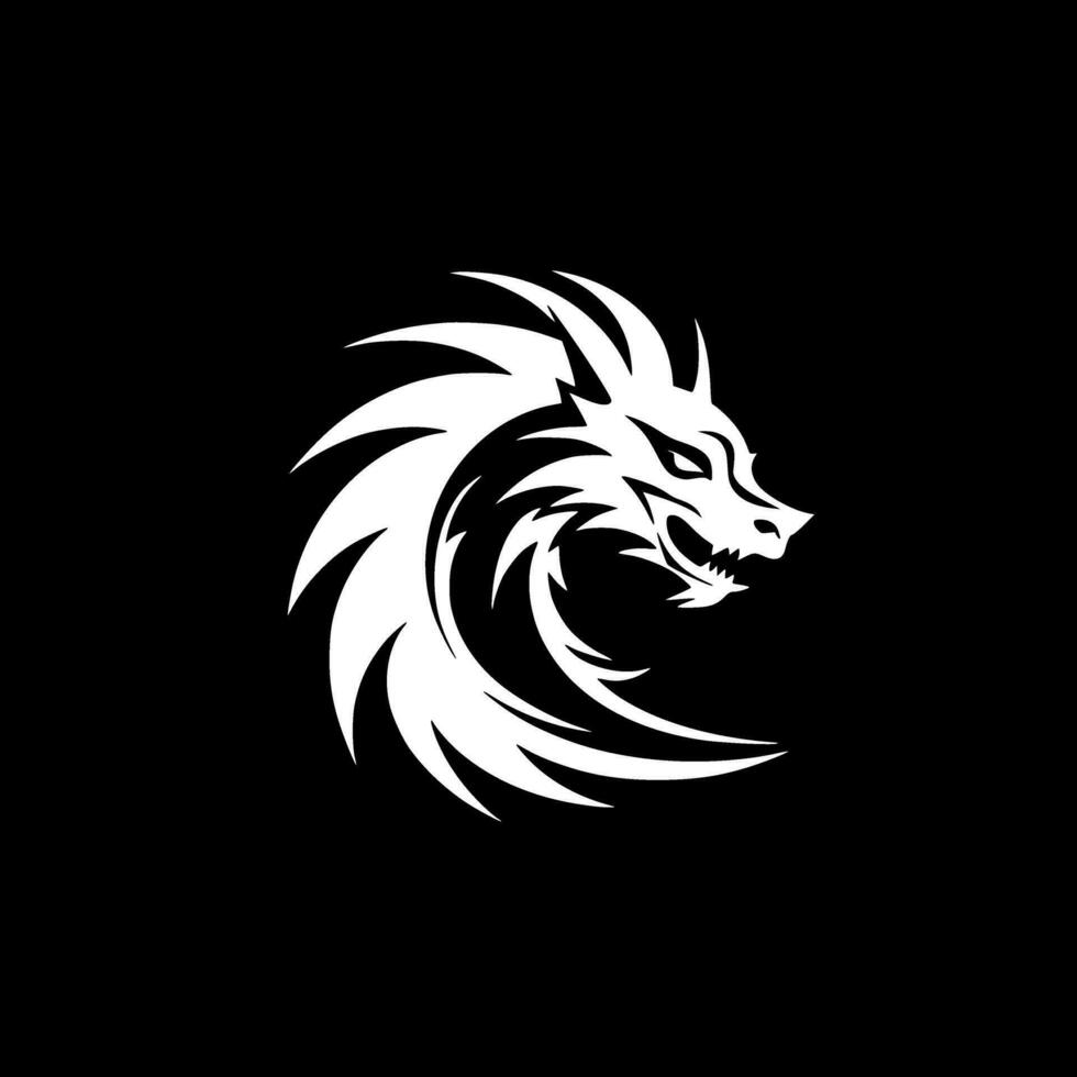 Dragon - Minimalist and Flat Logo - Vector illustration