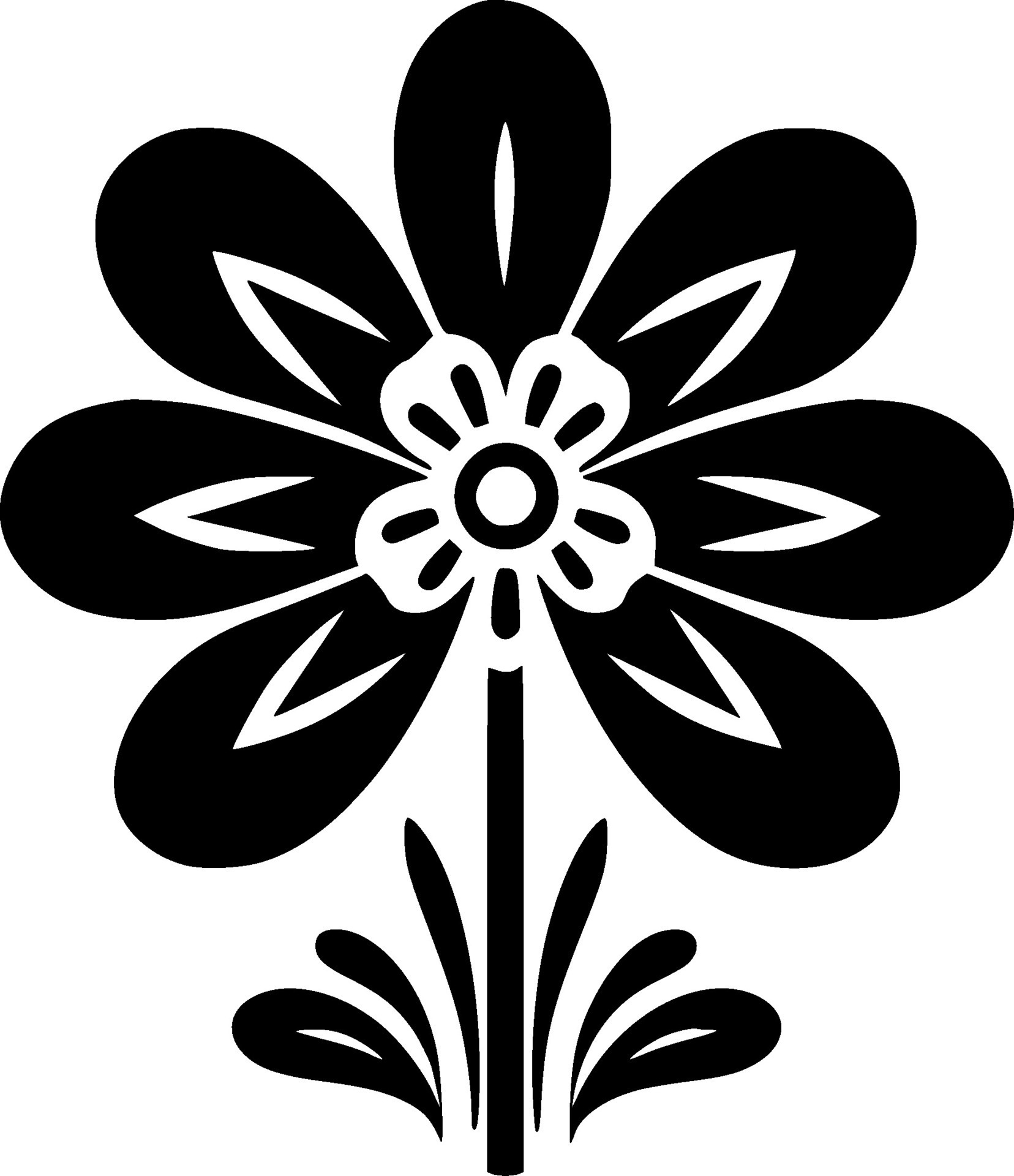 Flower, Black and White Vector illustration 29853982 Vector Art at Vecteezy