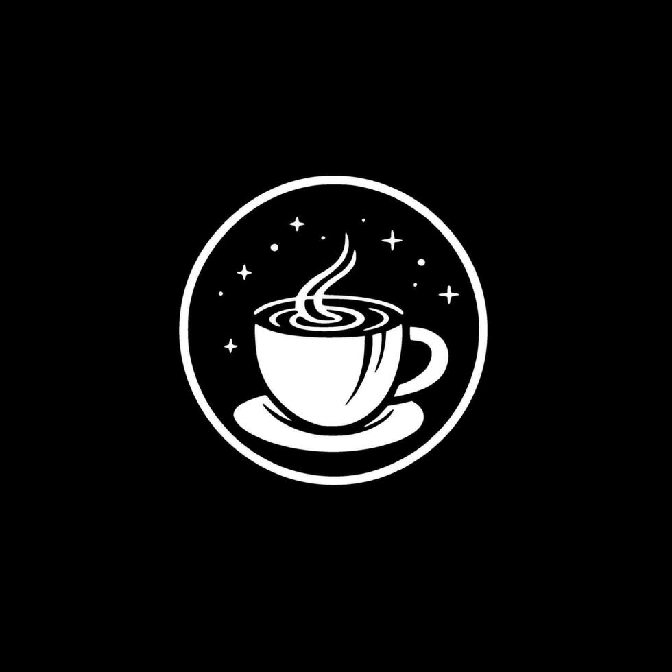 café - negro y blanco aislado icono - vector ilustración