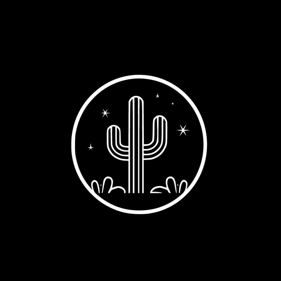 Cactus, Black and White Vector illustration