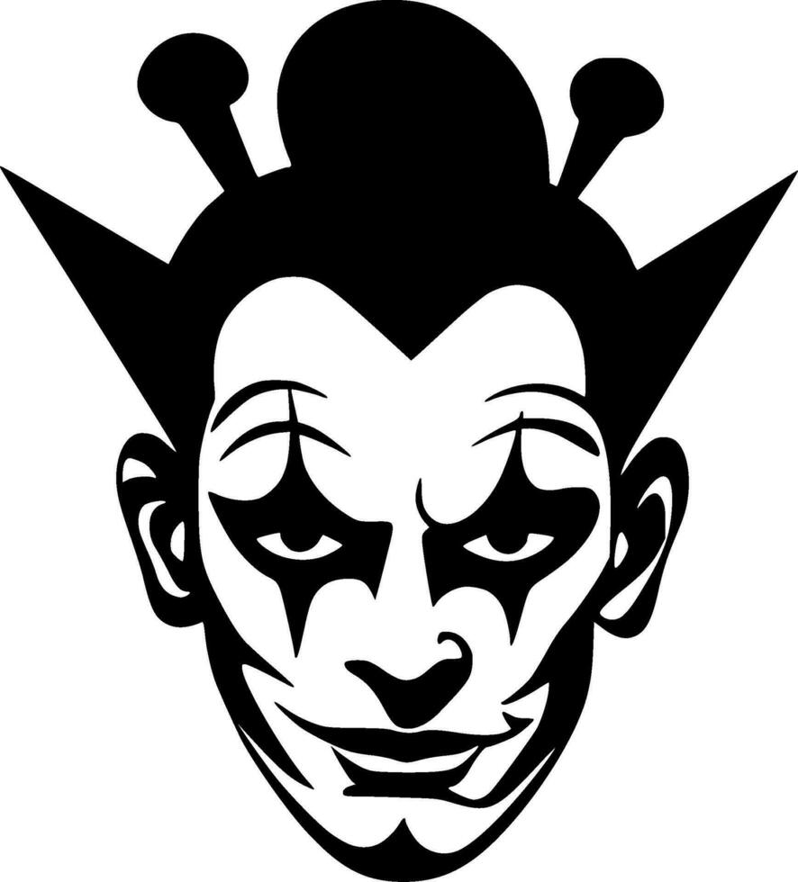 Clown - Black and White Isolated Icon - Vector illustration