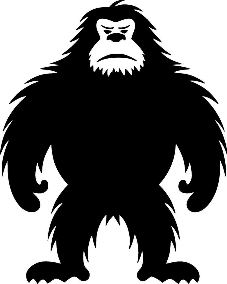 Bigfoot - Black and White Isolated Icon - Vector illustration