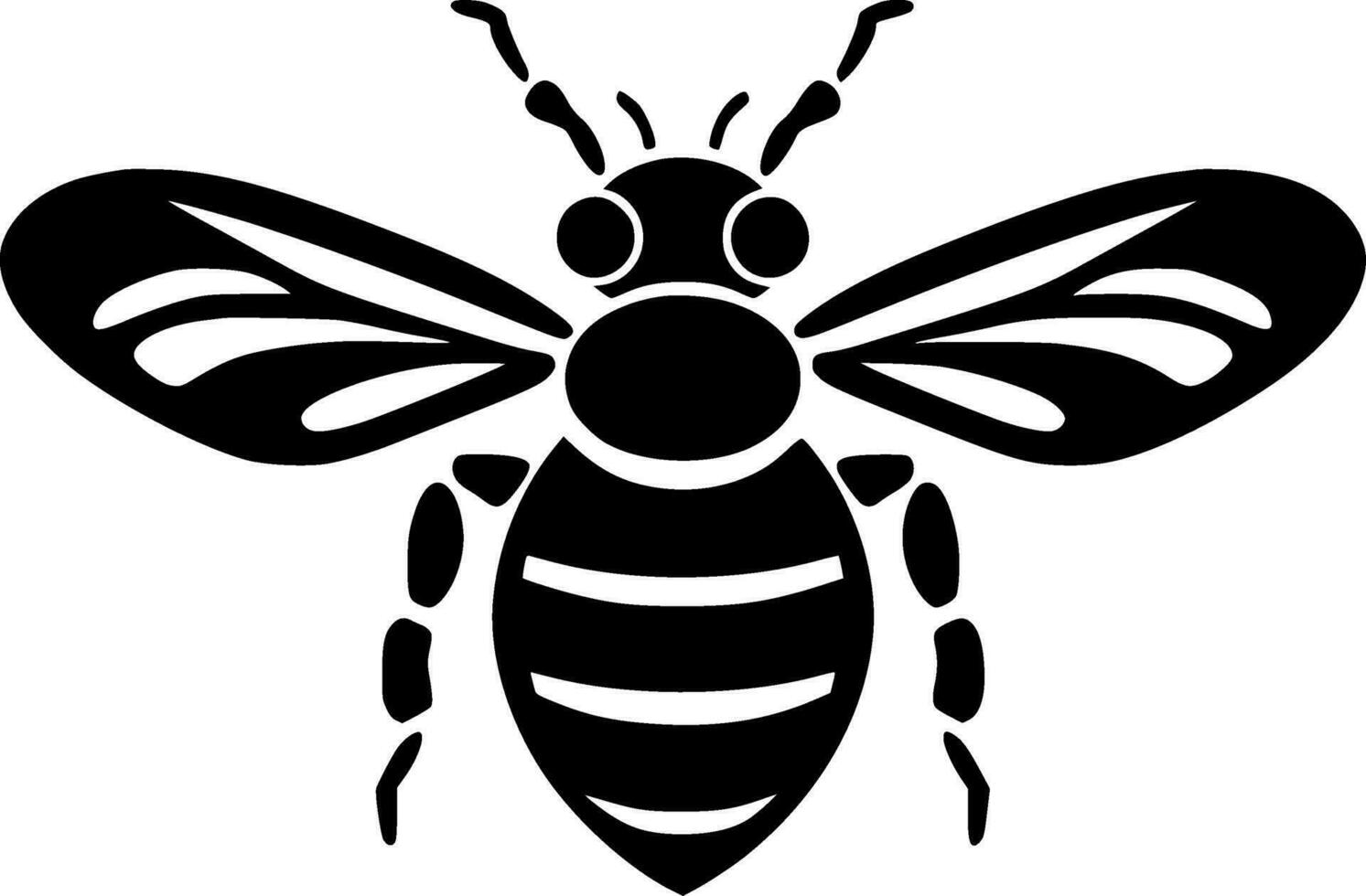 Bee, Minimalist and Simple Silhouette - Vector illustration