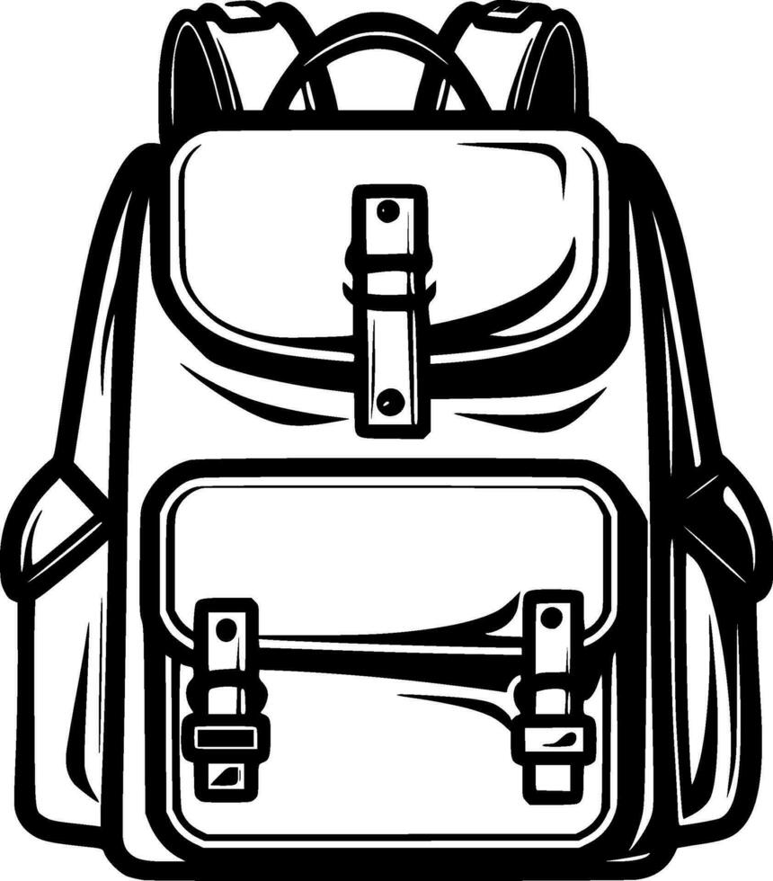 Back to School, Black and White Vector illustration