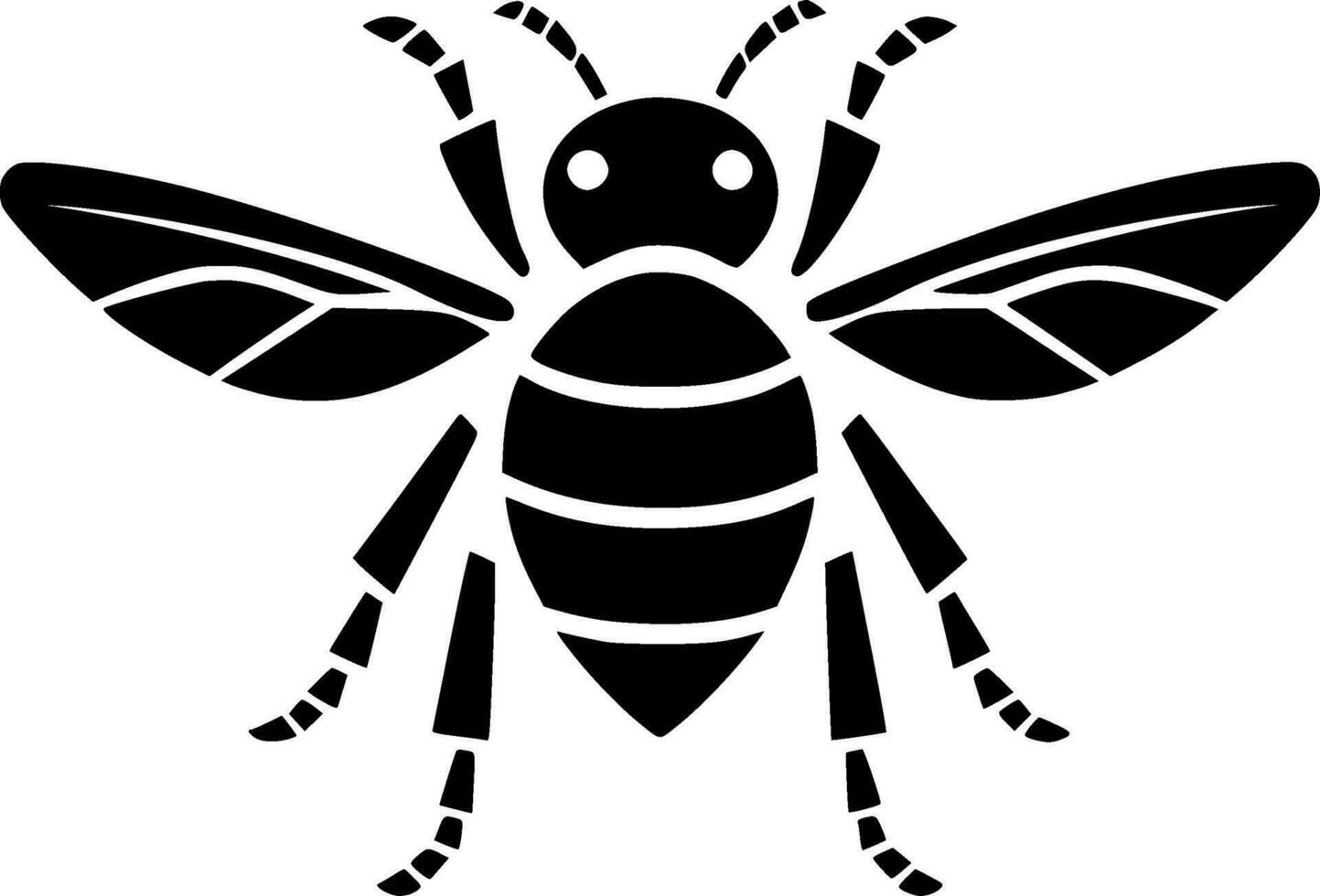 Bee - Black and White Isolated Icon - Vector illustration