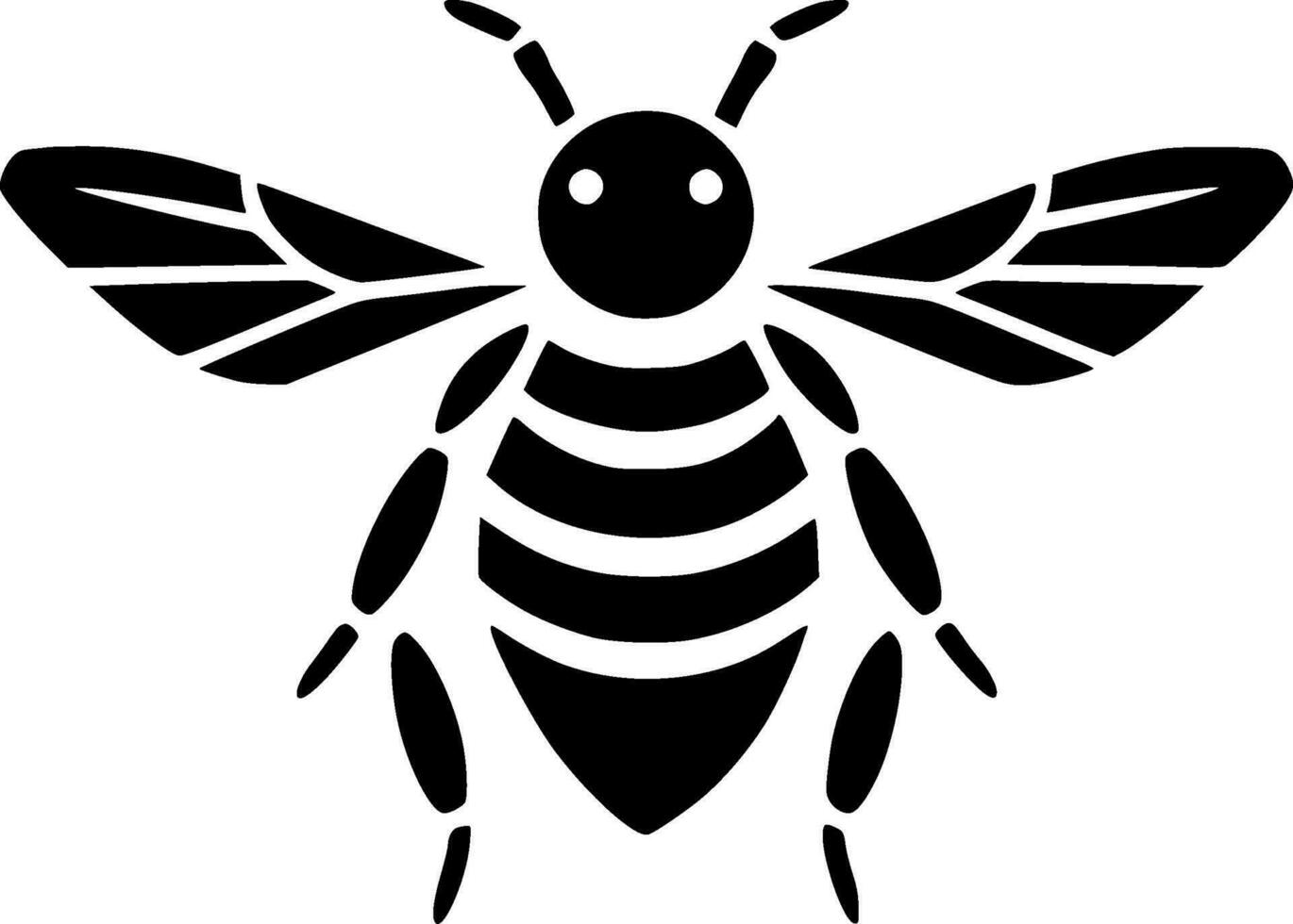 Bee, Minimalist and Simple Silhouette - Vector illustration