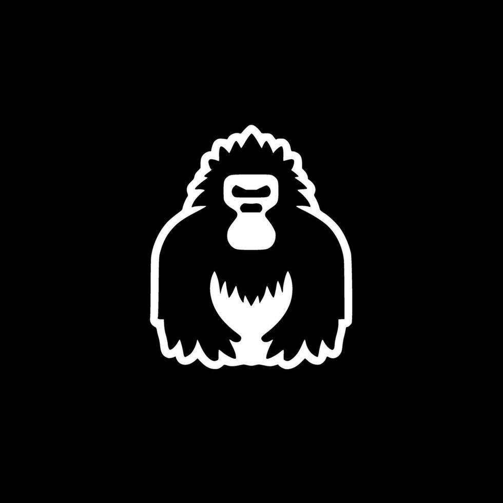 Bigfoot, Black and White Vector illustration