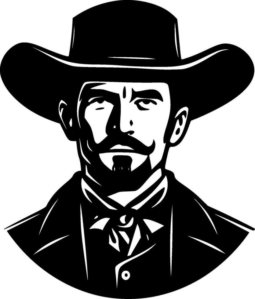 Western, Black and White Vector illustration