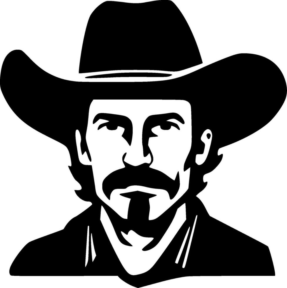 Western, Black and White Vector illustration