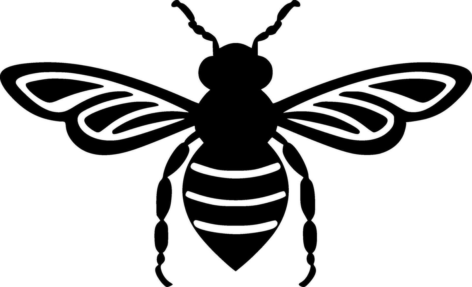 Bee - Black and White Isolated Icon - Vector illustration