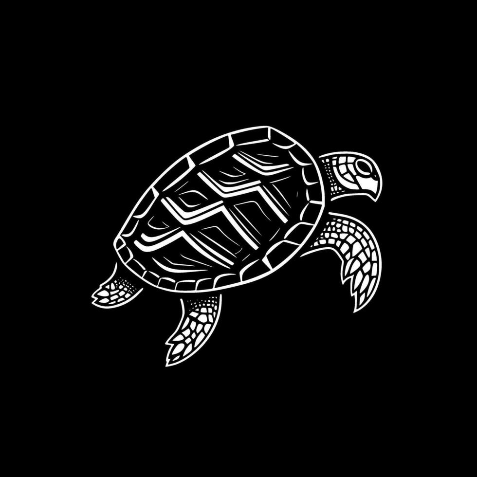 Tortuga - minimalista y plano logo - vector ilustración