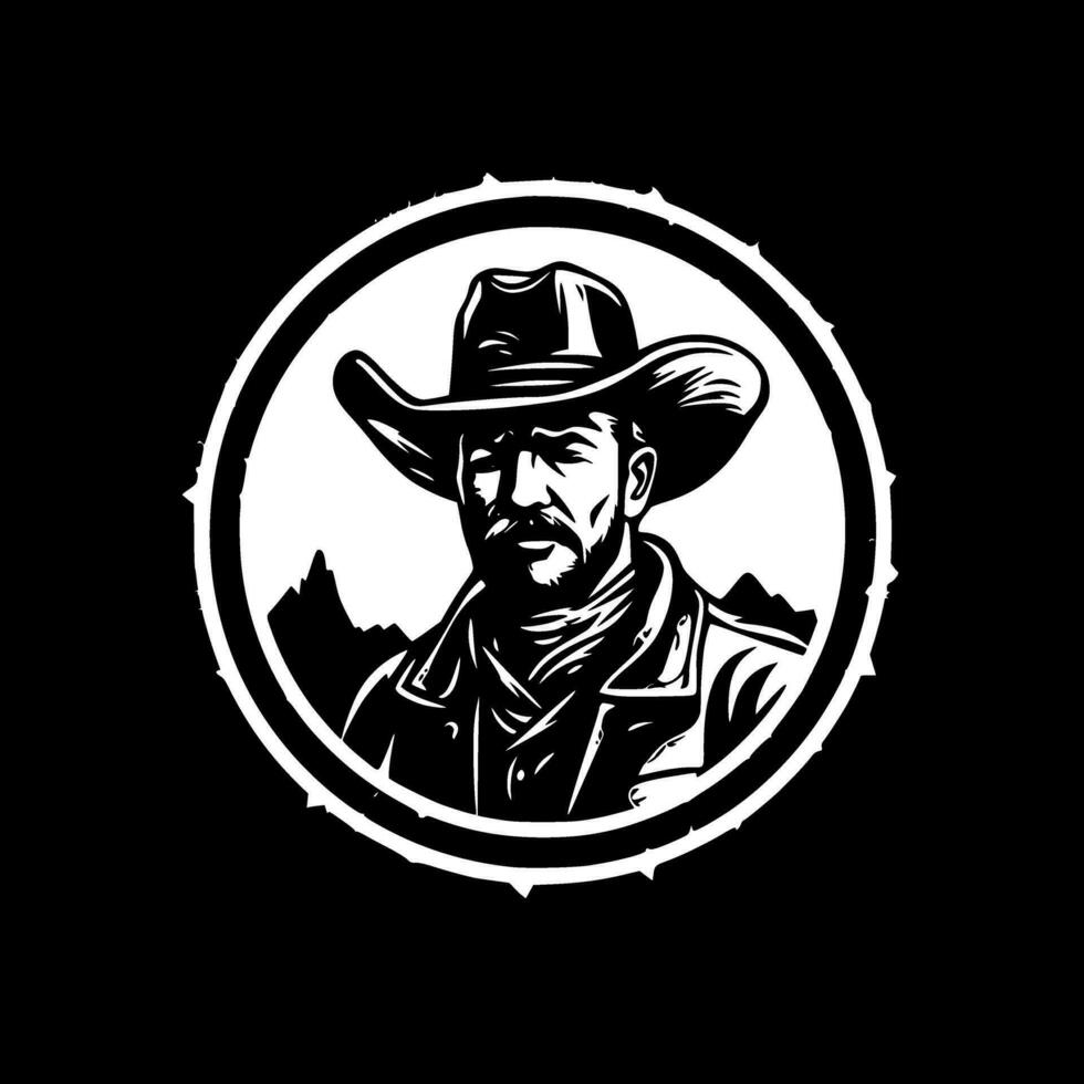 Western, Black and White Vector illustration