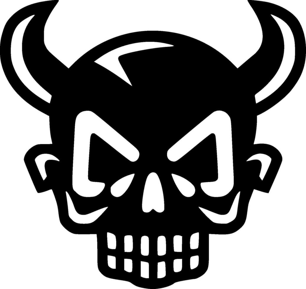 Skull, Black and White Vector illustration