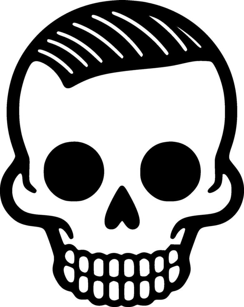 Skull - Black and White Isolated Icon - Vector illustration