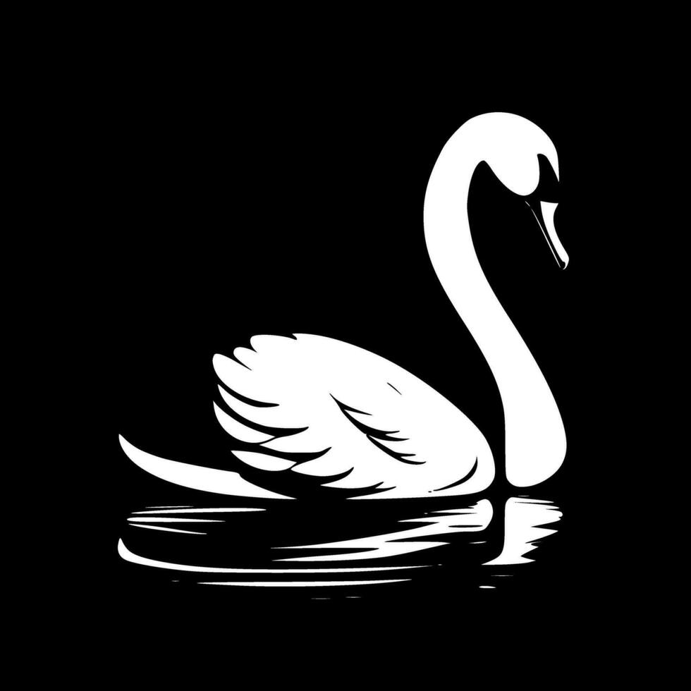 Swan - Black and White Isolated Icon - Vector illustration