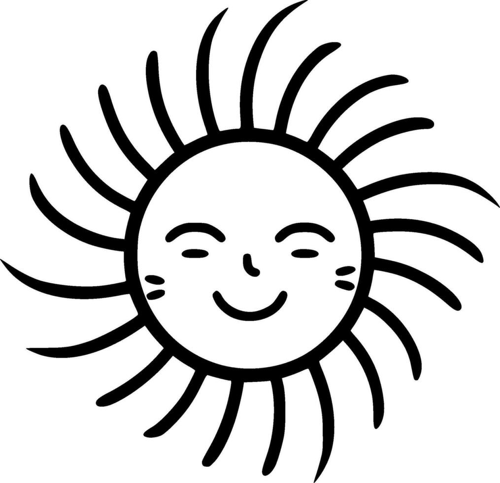 Sun, Minimalist and Simple Silhouette - Vector illustration