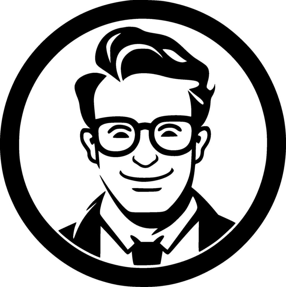 profesor - negro y blanco aislado icono - vector ilustración