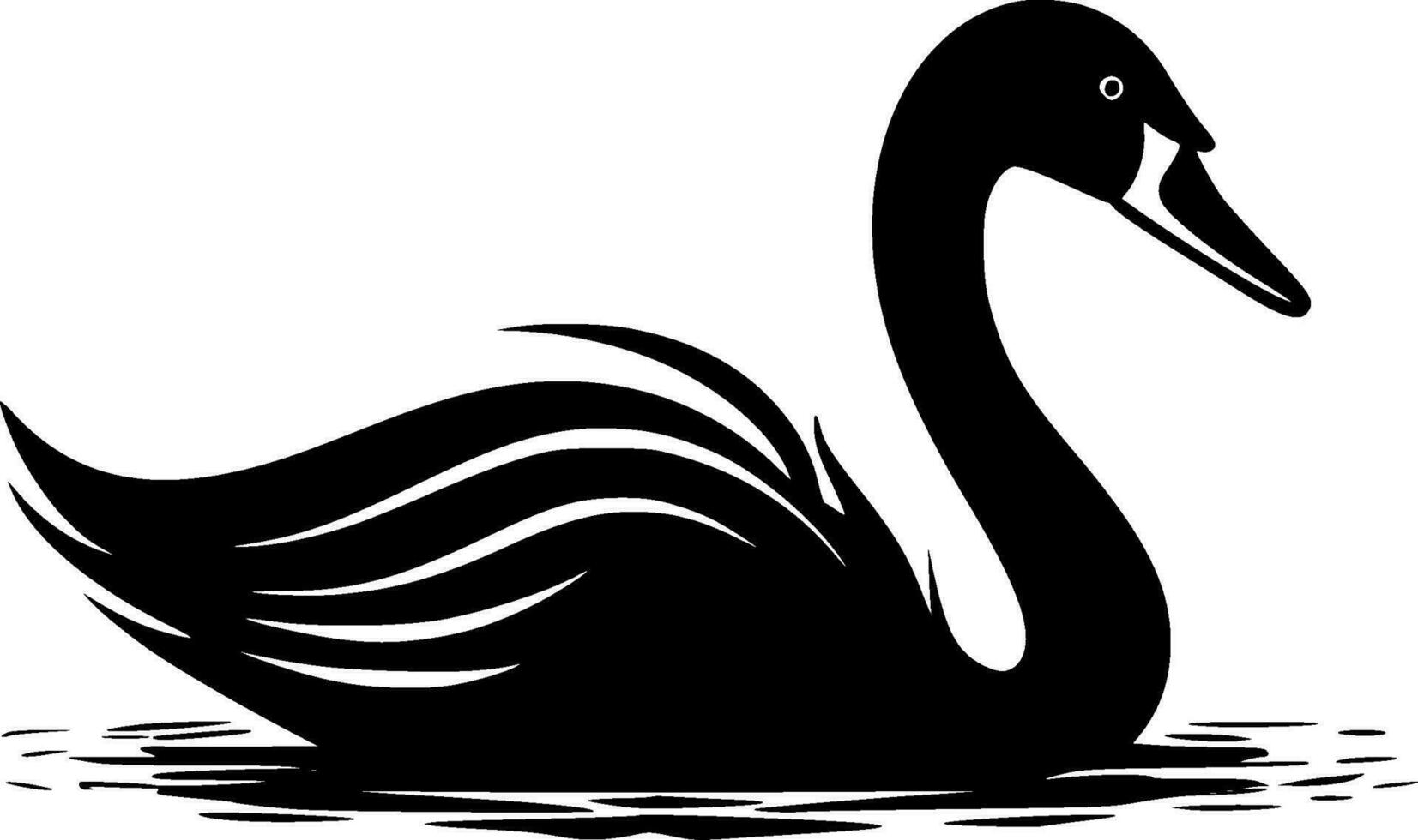 Swan - Black and White Isolated Icon - Vector illustration