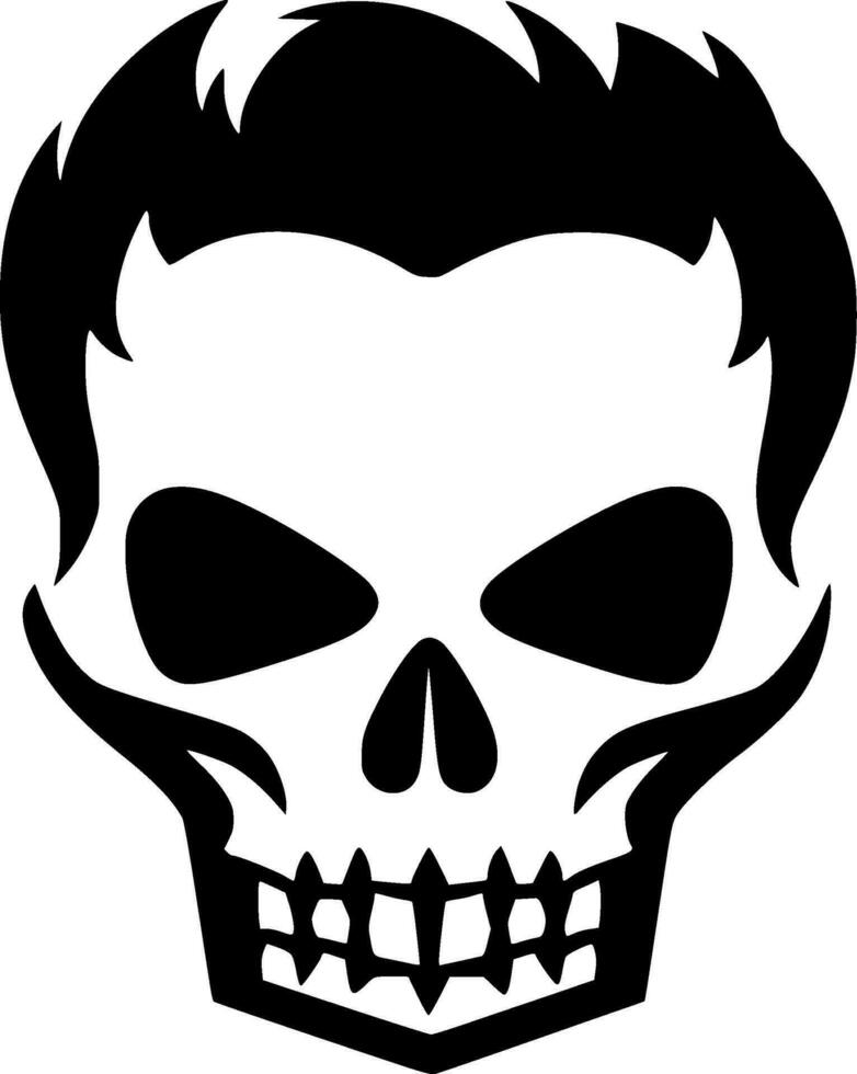 Skull, Black and White Vector illustration