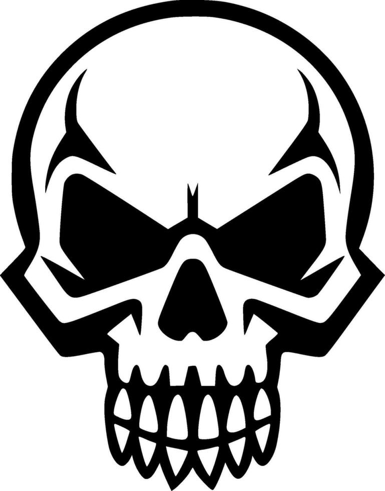 Skull - Black and White Isolated Icon - Vector illustration