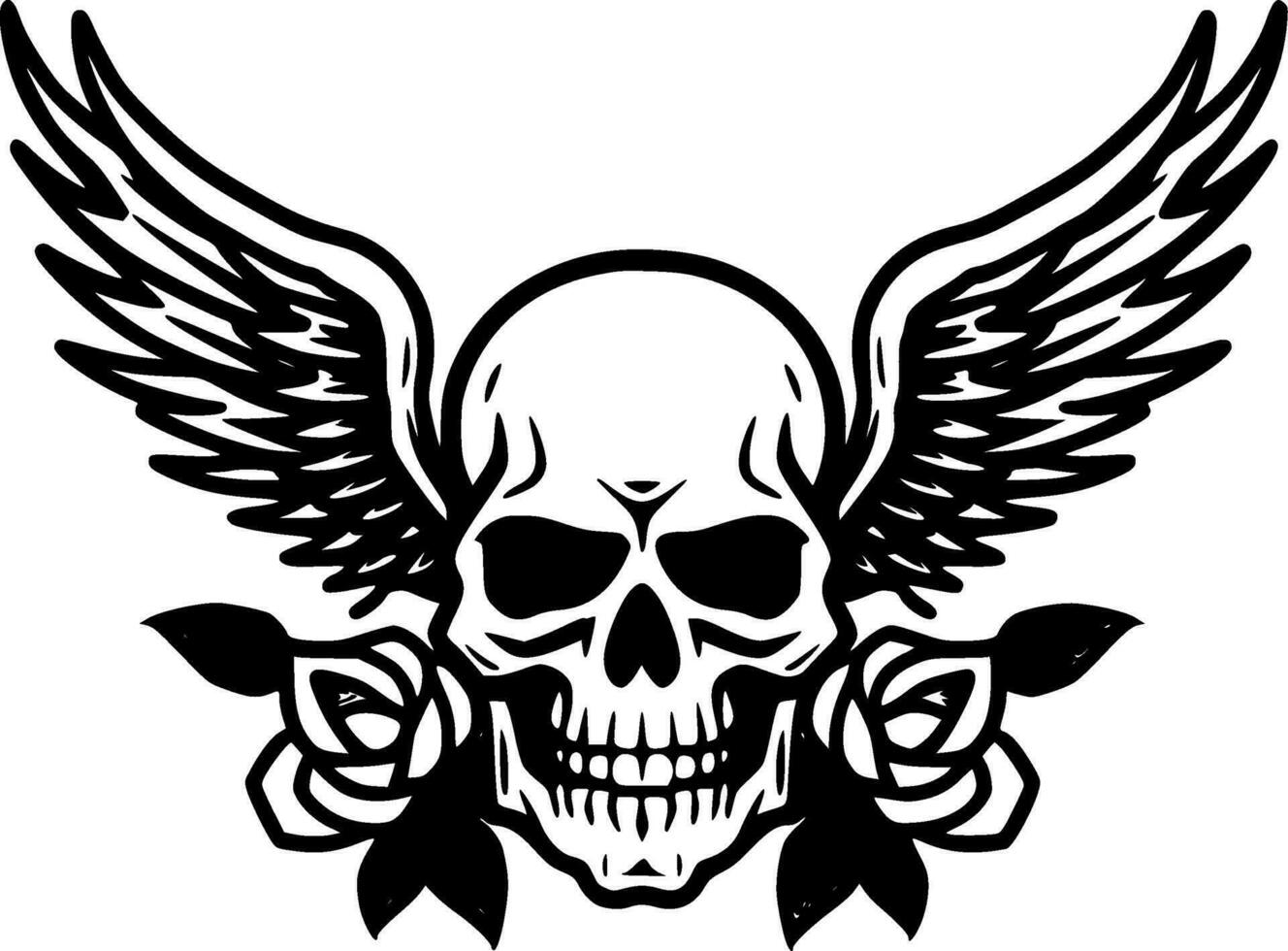 Skull - Black and White Isolated Icon - Vector illustration