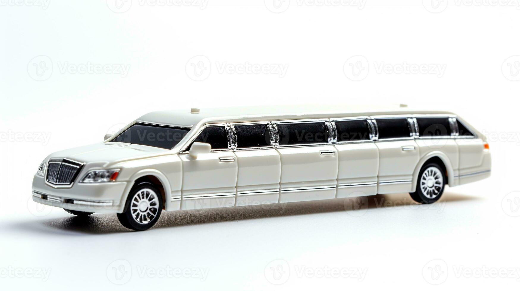 Displaying a 3D miniature limousine. Generative AI photo
