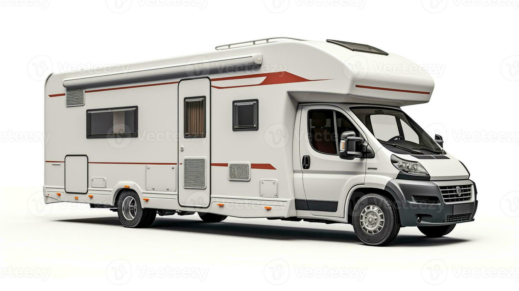 Displaying a 3D miniature RV - Recreational Vehicle. Generative AI photo