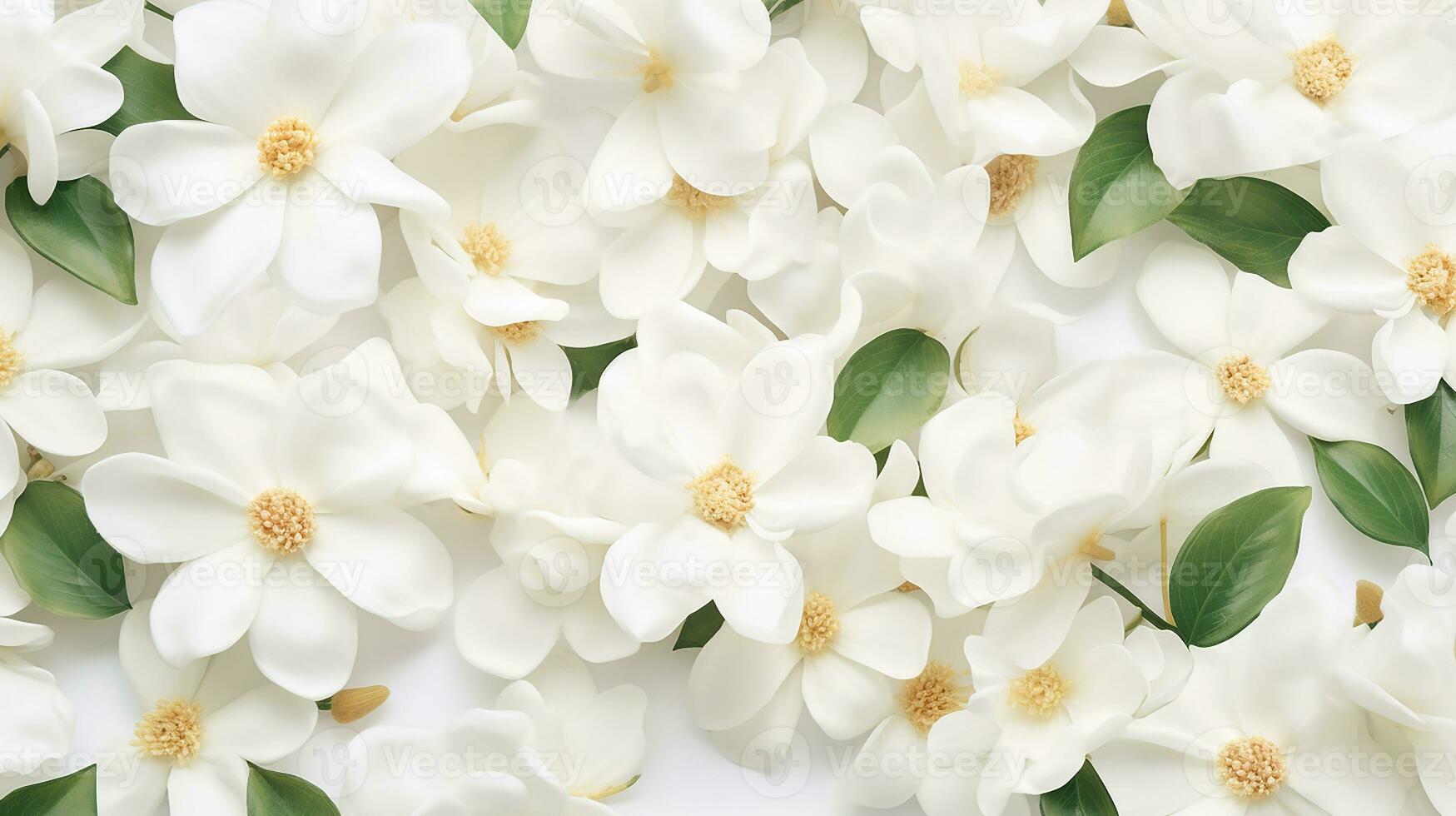 Jasmine flower patterned background. Flower texture background. Generative AI photo