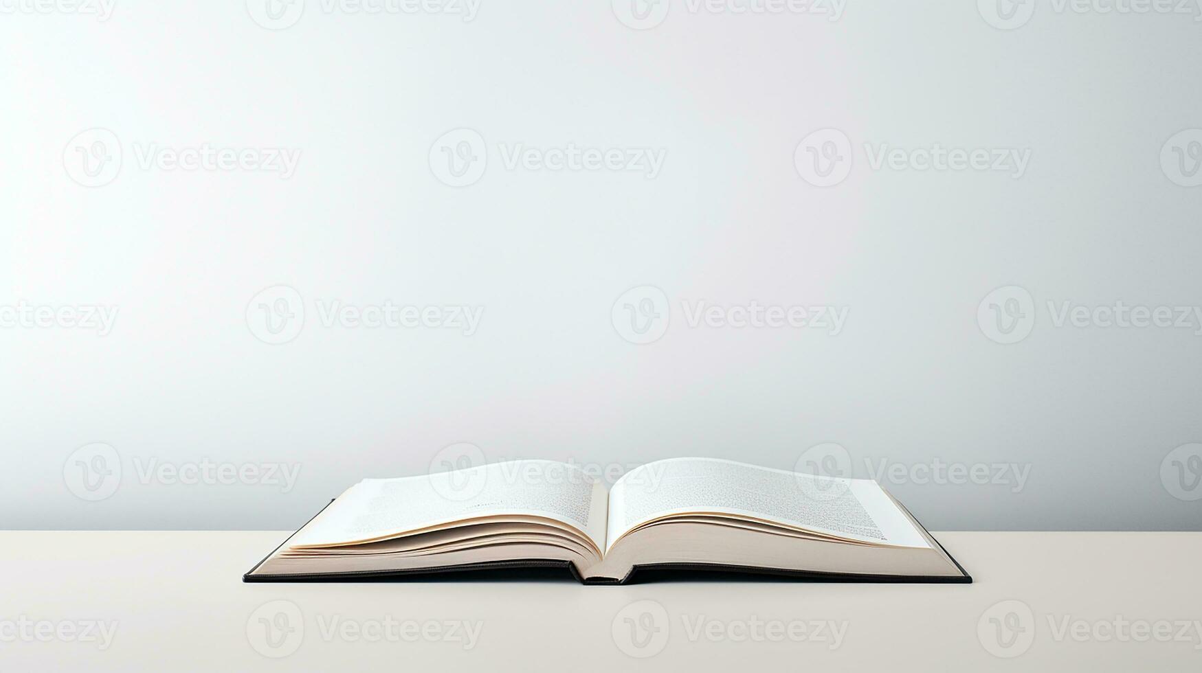 Open book isolated on white background. 3d illustration. Mock up. Generative AI photo
