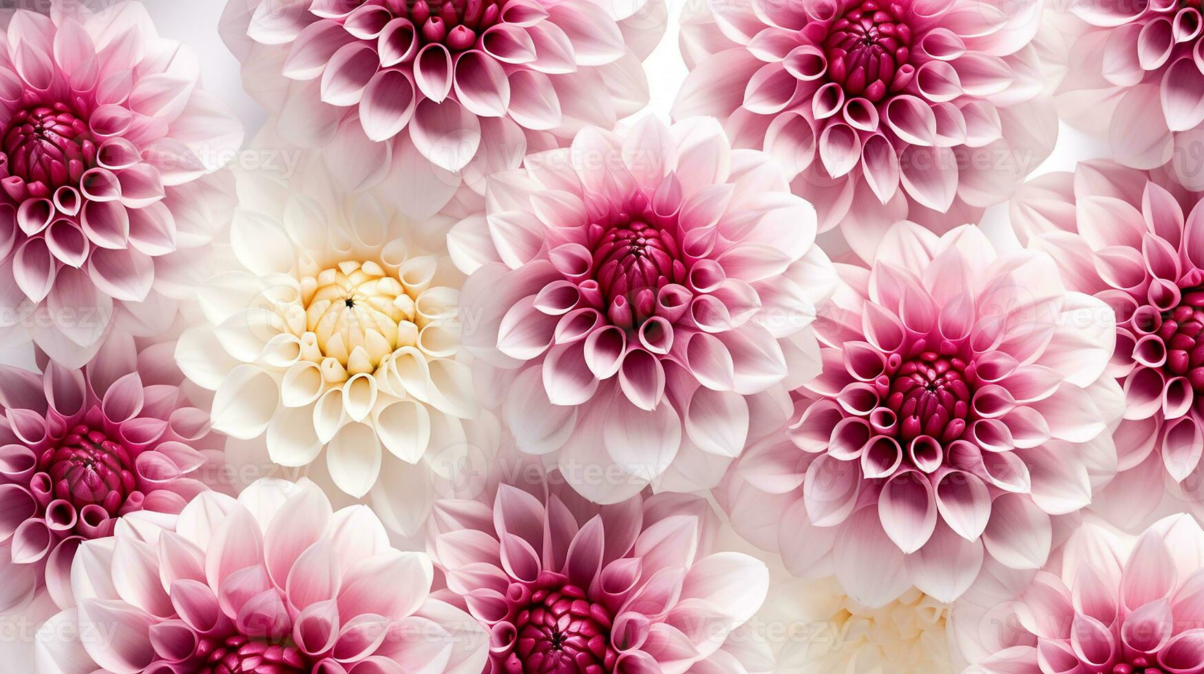 Dahlia flower patterned background. Flower texture background. Generative AI photo